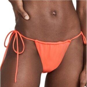 NWT Good American Orange Neon Coral Tiny Ties Swim Bikini Bottoms Size 4/XL